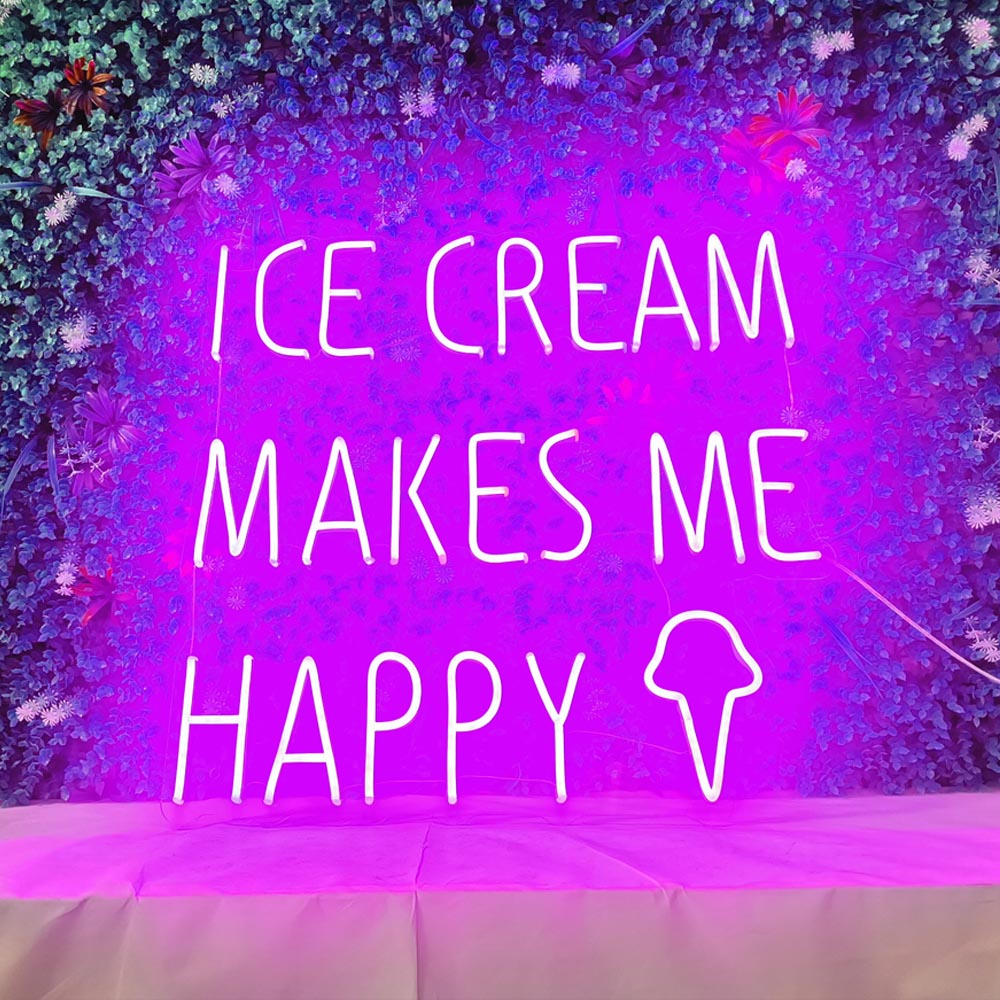 Ice Cream Makes Me Happy Neon Signs For Ice cream trunk, bar,restaurant