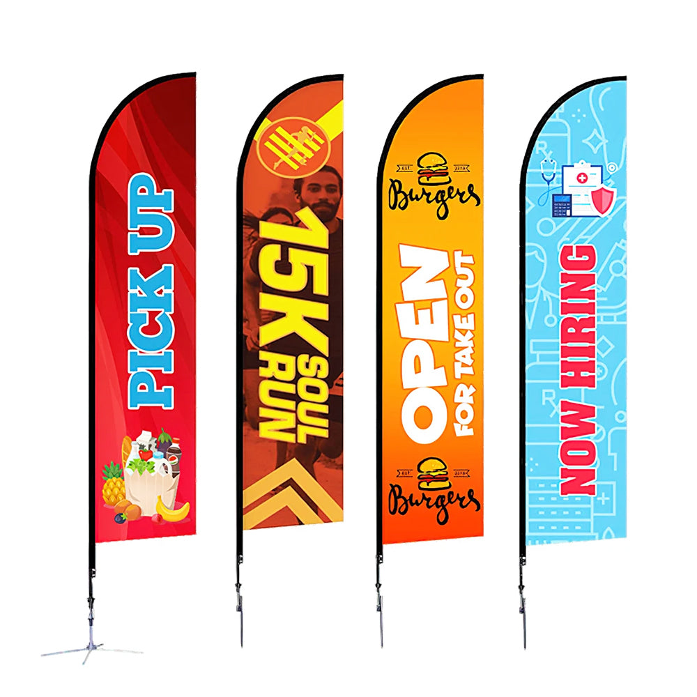 Custom Outdoor Advertising Flags - Feather Flag With Designed Logo