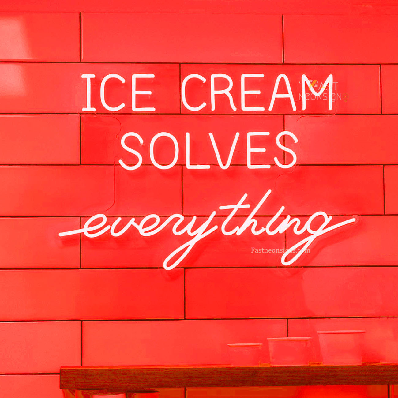 Ice Cream Solves Everything Neon Sign