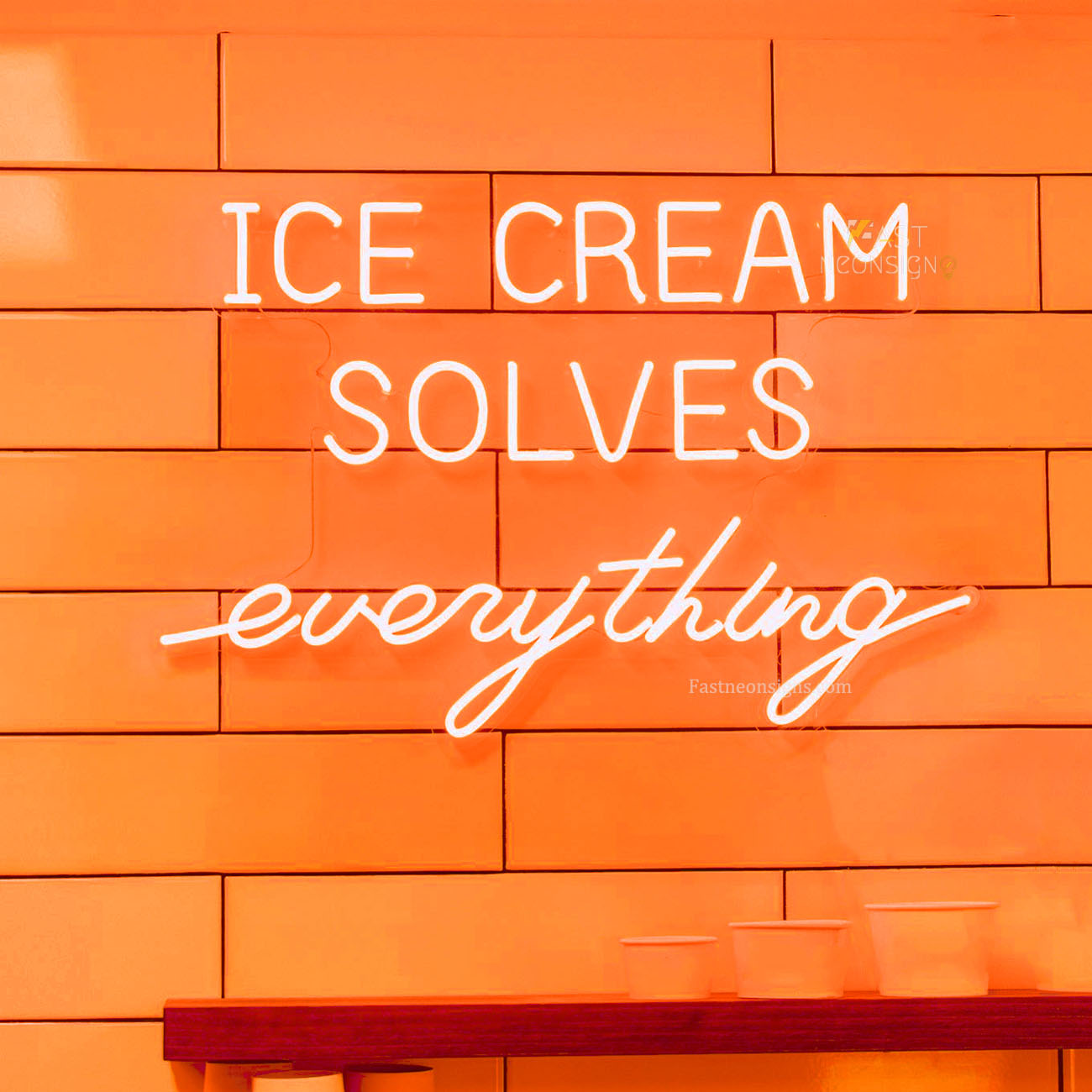 Ice Cream Solves Everything Neon Sign