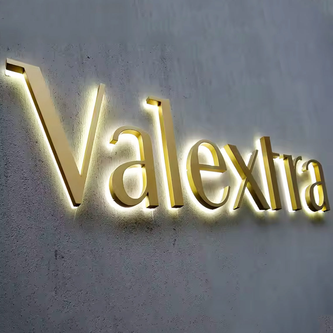 Custom 3D Metal Backlit Sign, Stainless Steel Logo Sign Gold Colorful Letter For Business, Interior, Beauty Shop, Salon, Storefront