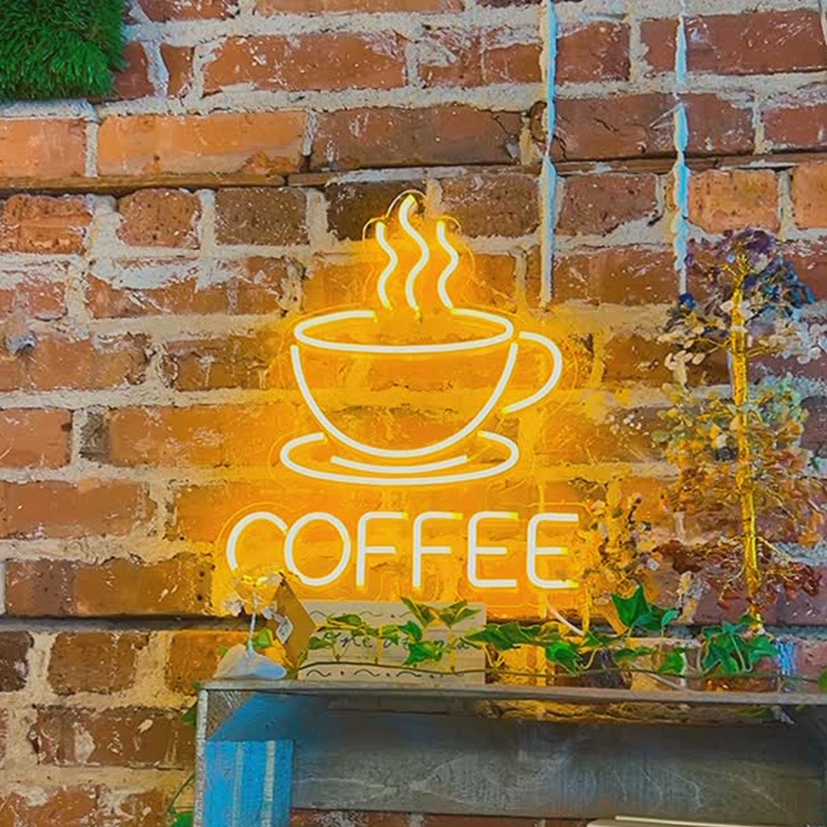 Coffee & Cup Neon Sign for Coffee Roaster, Cafe, Bubble Tea Bar, Juice Bars & Smoothies, Ice Cream Shop