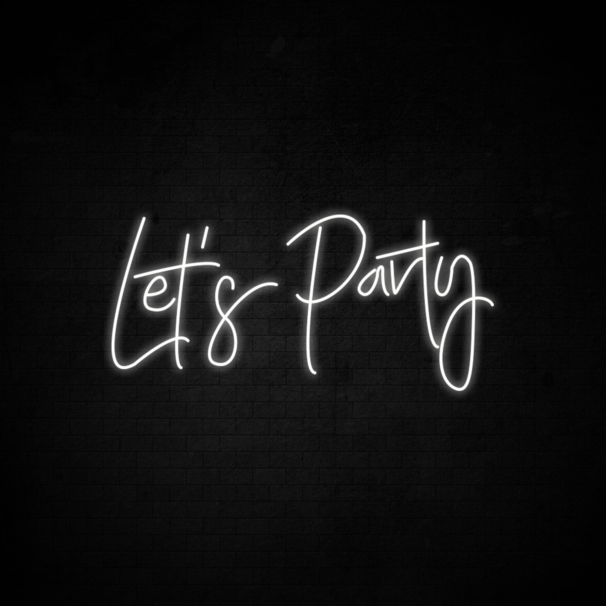 Let's Party Neon Signs Affordable Pink Handmade