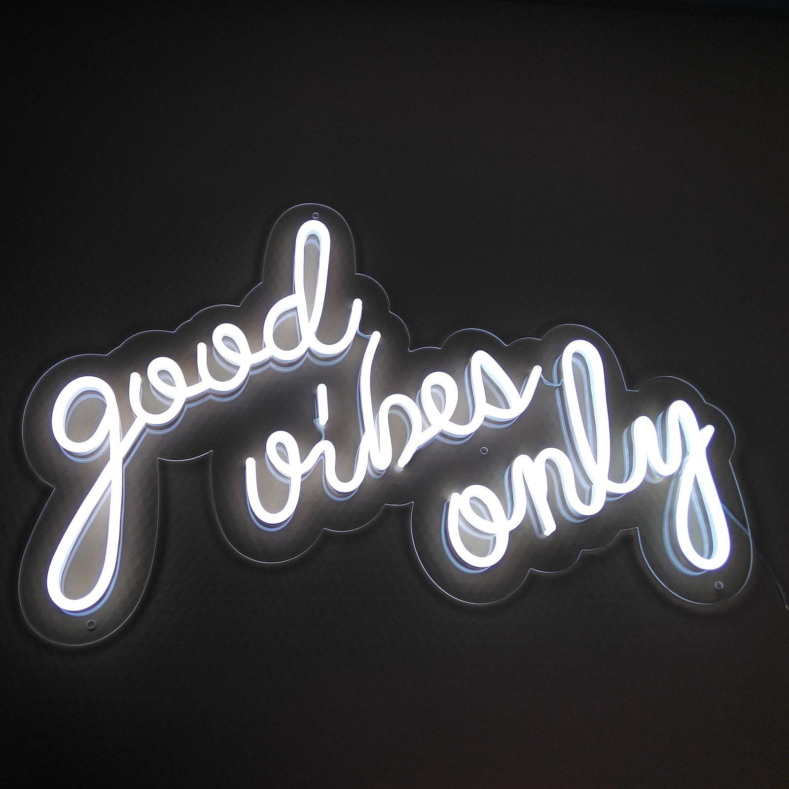 Bright Lovely Bight Pure White “Good Vibes Only” factory LED Light Room Decor